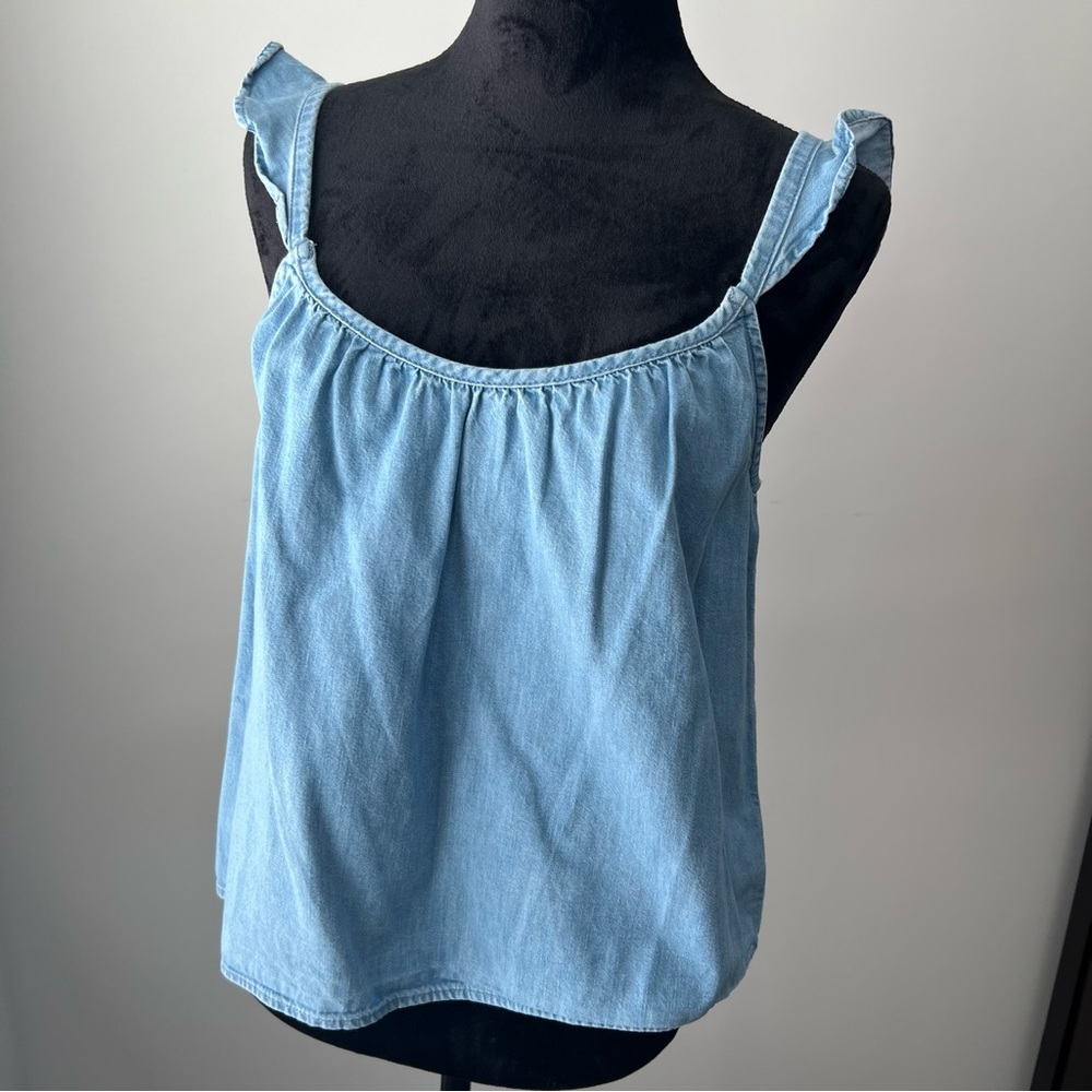 GAP Light Blue Ruffle Strap Camisole - S